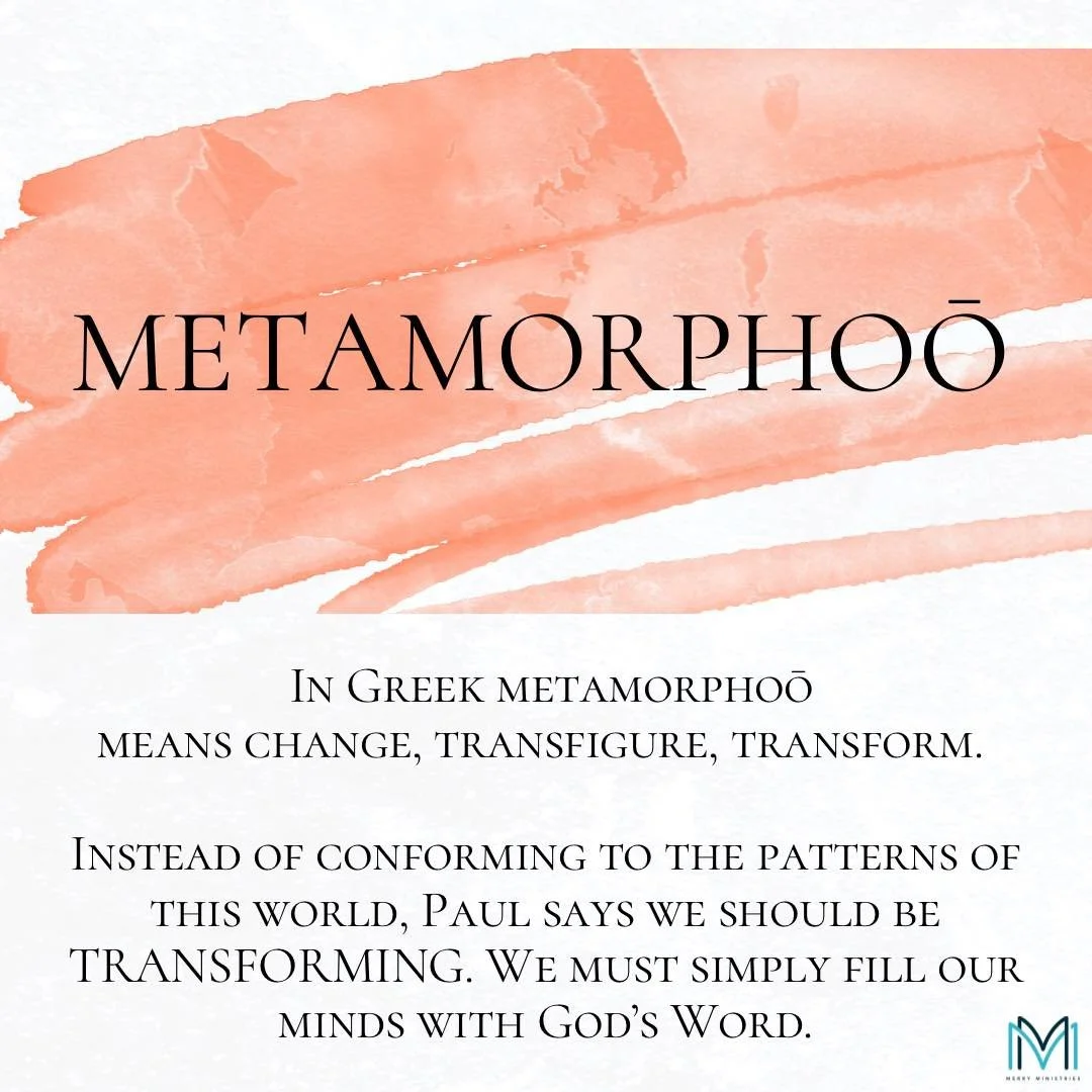 &ldquo;Do not be conformed to this age, but be TRANSFORMED by the renewing of your mind, so that you may discern what is the good, pleasing, and perfect will of God.&rdquo; ‭‭Romans‬ ‭12‬:‭2‬ ‭CSB‬‬
