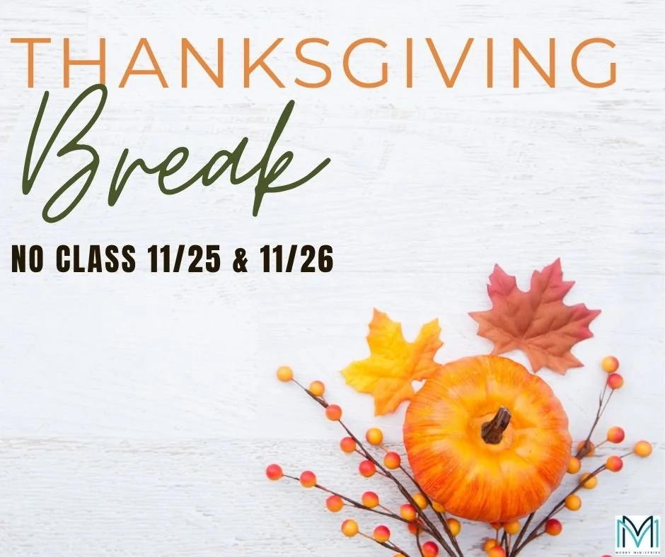 Reminder there's no class this week!