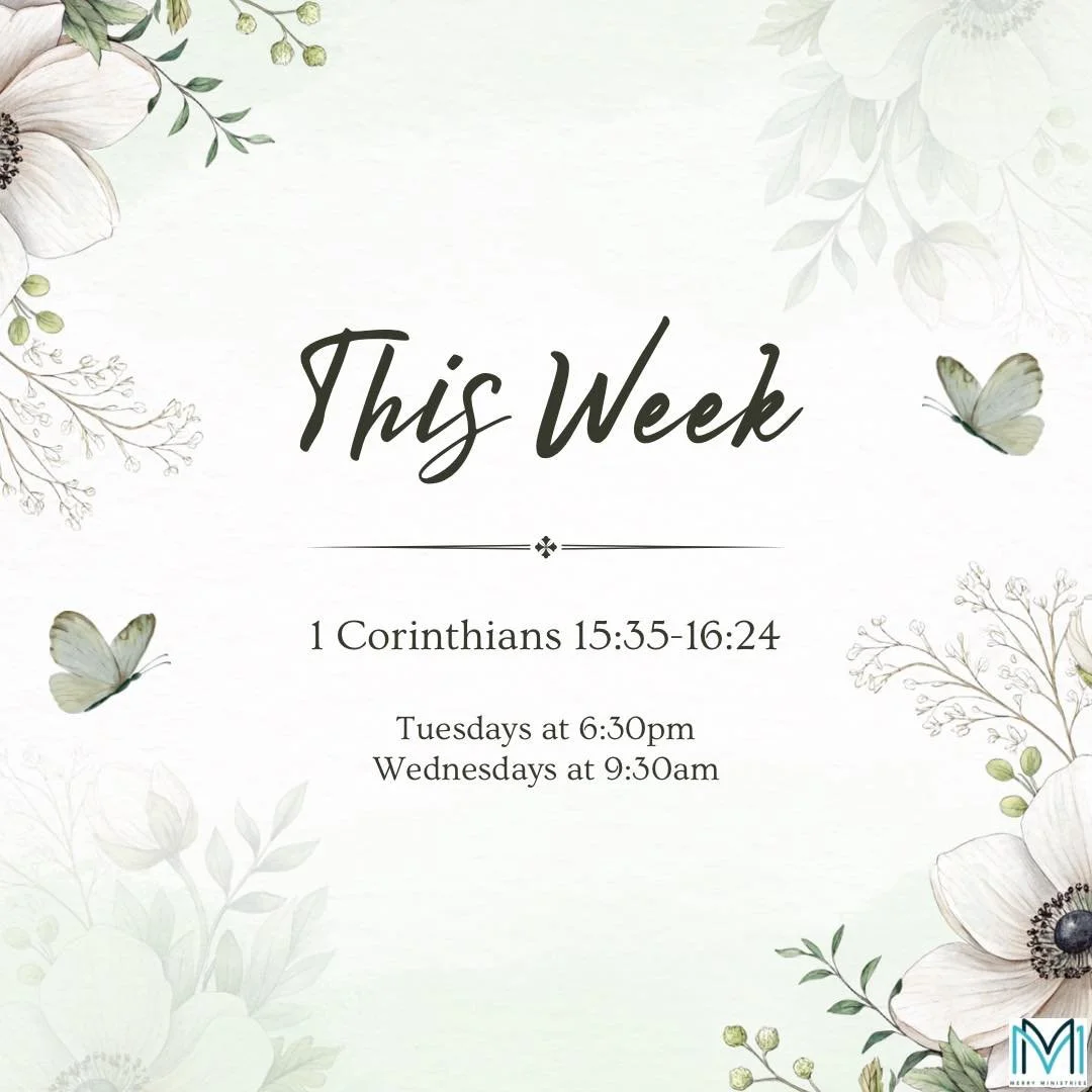 Join us this week as we pick up in chapter 15, verse 35, &ldquo;But someone will ask, &lsquo;How are the dead raised? What kind of body will they have when they come?&rsquo;&rdquo; 

Come and hear the answers to these questions as we finish chapters 