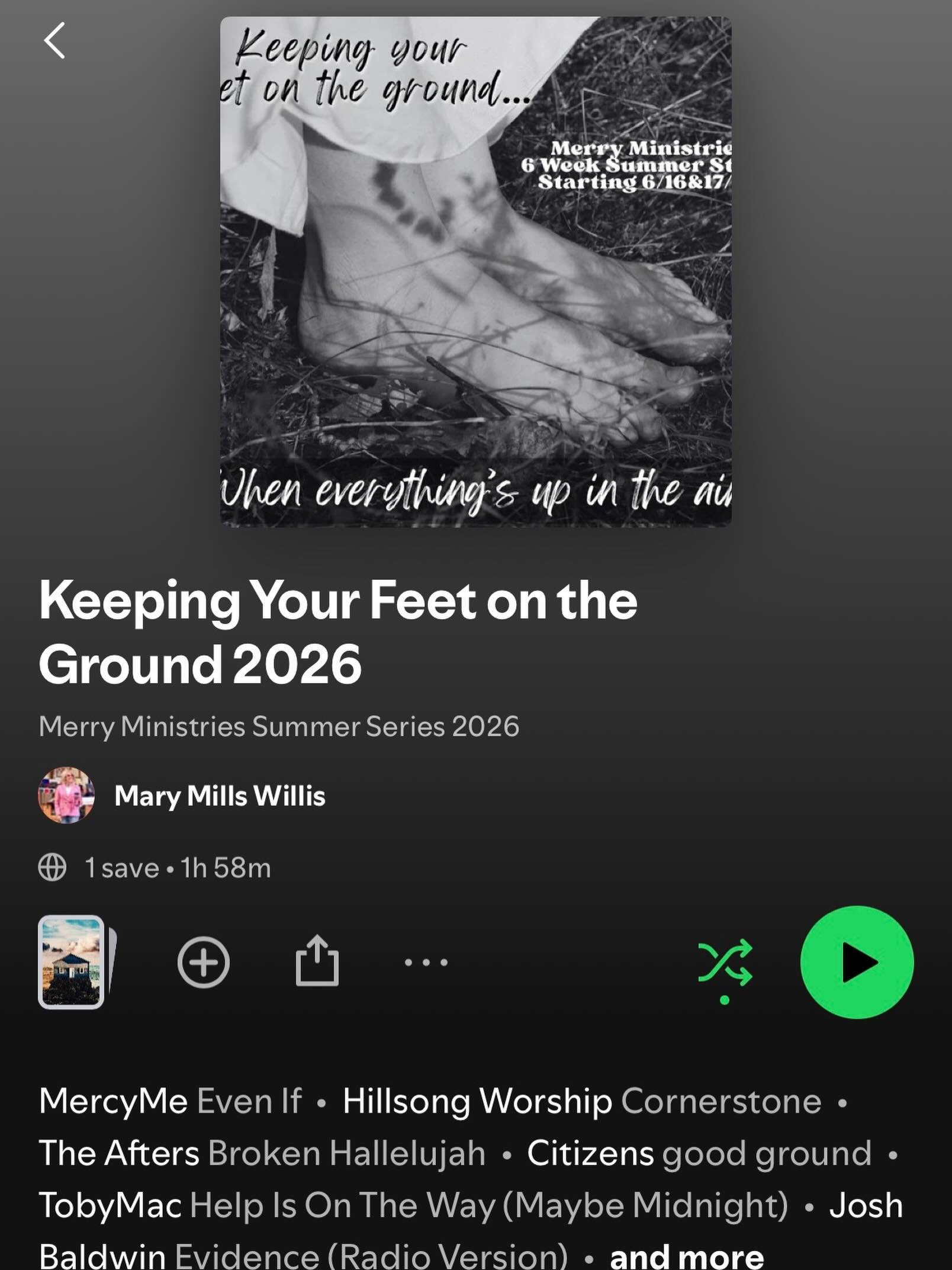 If you want some encouraging music - or if you want to prepare your heart for our summer study &ldquo;Keeping Your Feet on the Ground - When Everything is Up in the Air&rdquo;, check out the playlist put together by our teaching team! Link&rsquo;s in