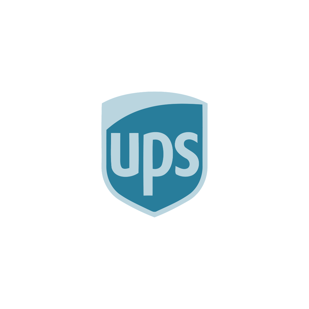 Logo of UPS in blue color on a white background