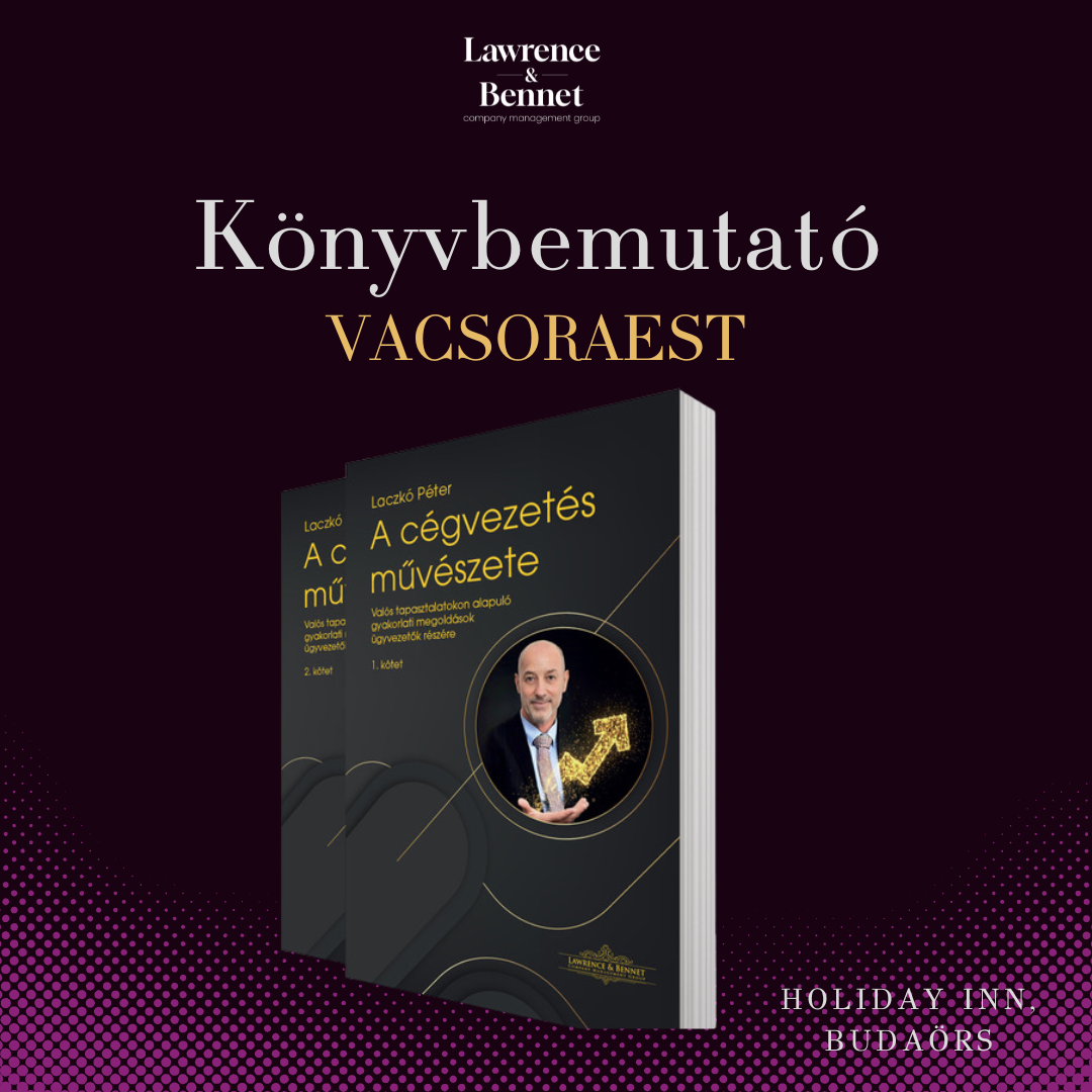 Könyvbemutató vacsoraest 2025 DECEMBER - Laczkó Péter: A Cégvezetés művészete