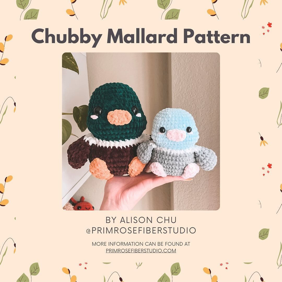 Mallard Pattern Release + Tester Appreciation!! 🦆💐💕
My super chubby mallard pattern is now released on my website and Etsy at 20% off!! AND I&rsquo;m running a site wide sale where all ready-to-ship plushies AND patterns are also 20% off! Happy Sp