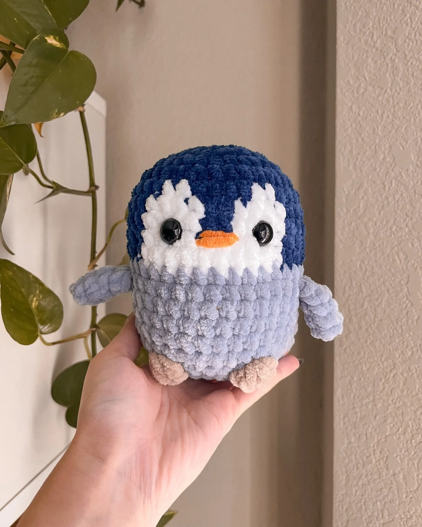 Penguin is me, I is penguin 🐧❄️☃️
Believe it or not this guy was the first penguin I&rsquo;ve ever crocheted! I thought they were holiday market staples and I was so happy to see him adopted quickly 🥹

Dm to custom order! I haven&rsquo;t updated my