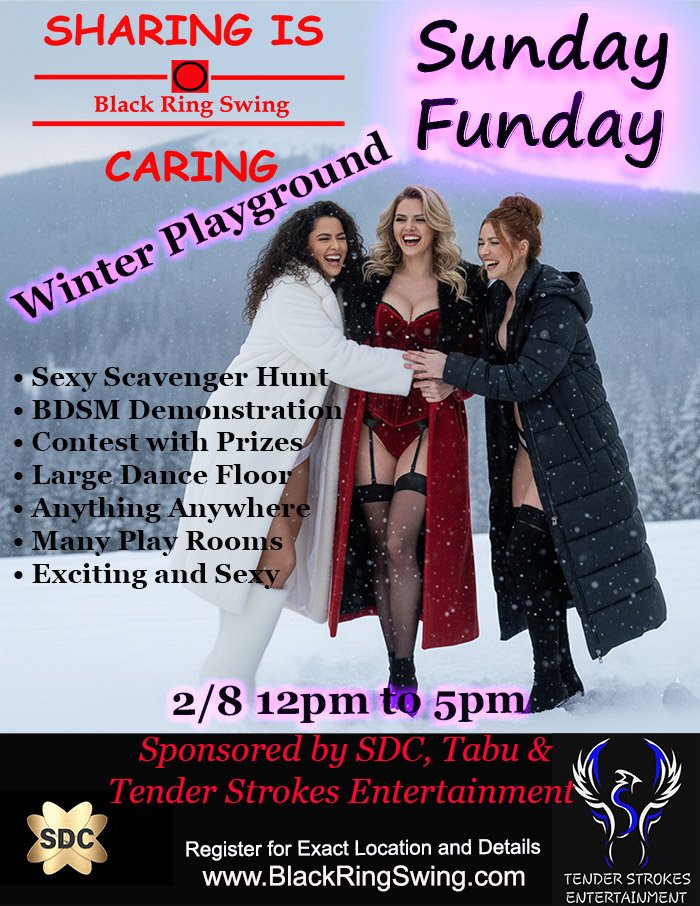 Black Ring Swing Sunday Funday Winter Playground Club Takeover