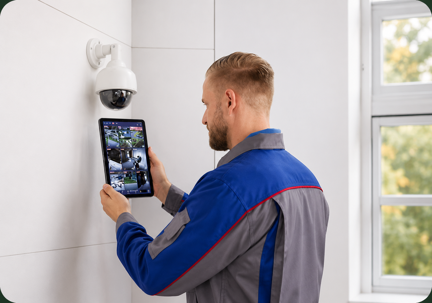 R3 technician installing CCTV