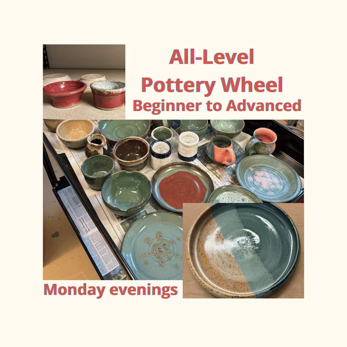 All-Level Pottery Wheel: Beginner to Advanced - Monday Evenings Starting August 4
