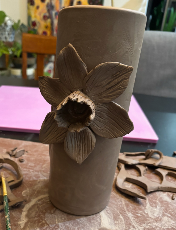Handbuilt Daffodil Vase - Starting February 17