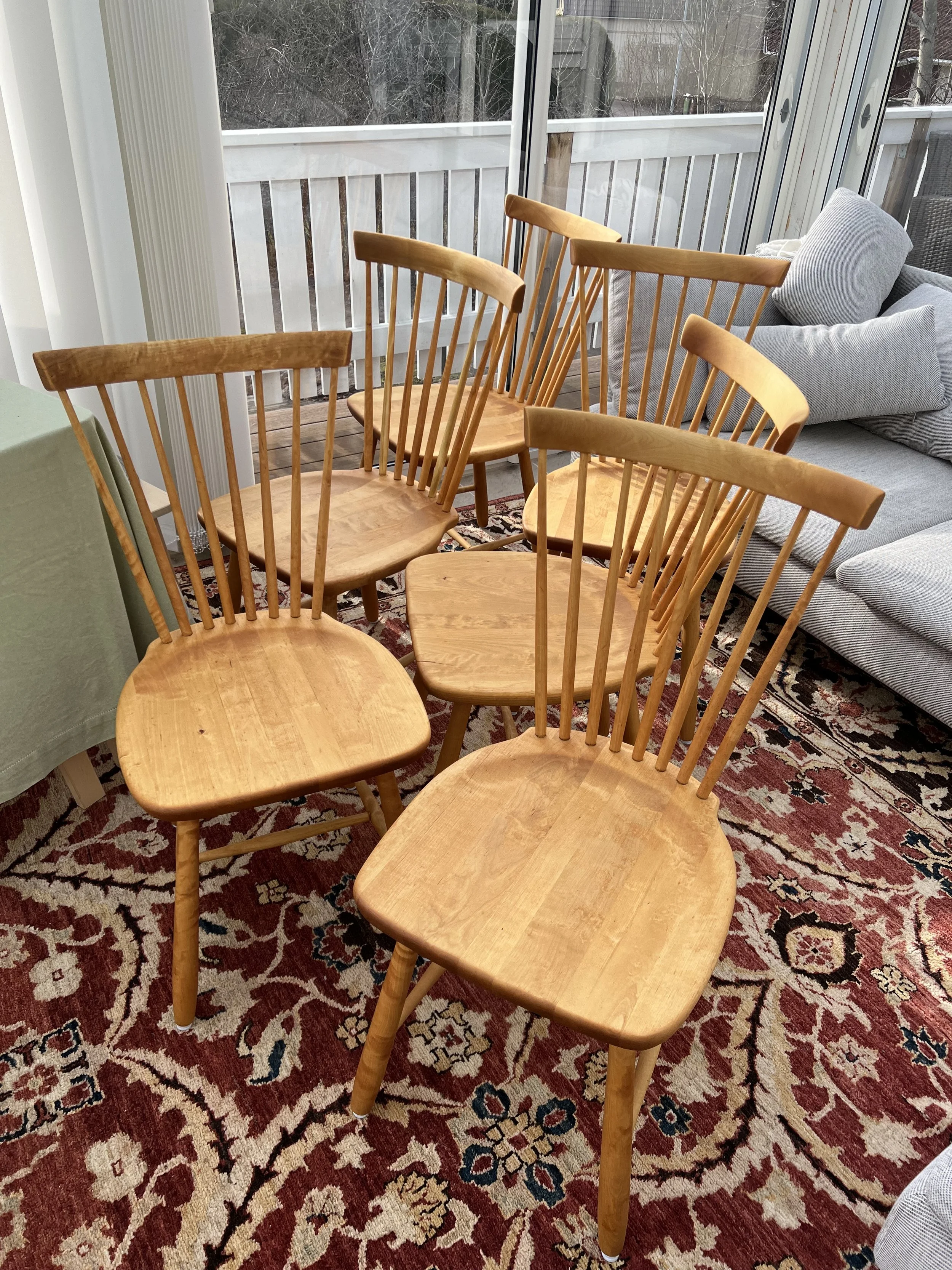 Sex Lilla Åland-stolar, Carl Malmsten, Limmade, tvättade och inoljade