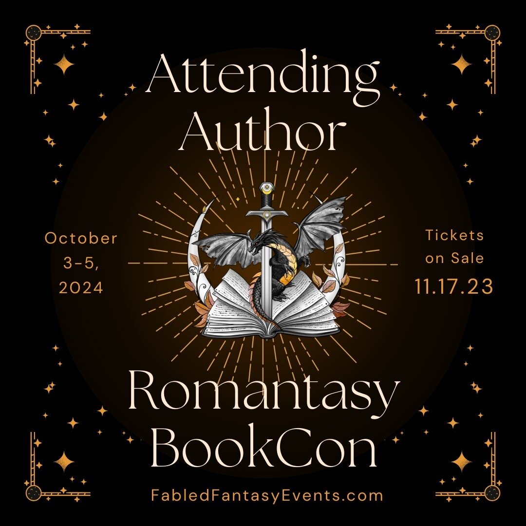 I&rsquo;m so excited to announce I&rsquo;ll be signing at @fabledfantasyevents Romantasy BookCon in Orlando next year! The list of attending authors is incredible&mdash;you don't want to miss it!

Tickets go on sale 11.17.2023&mdash;mark your calenda