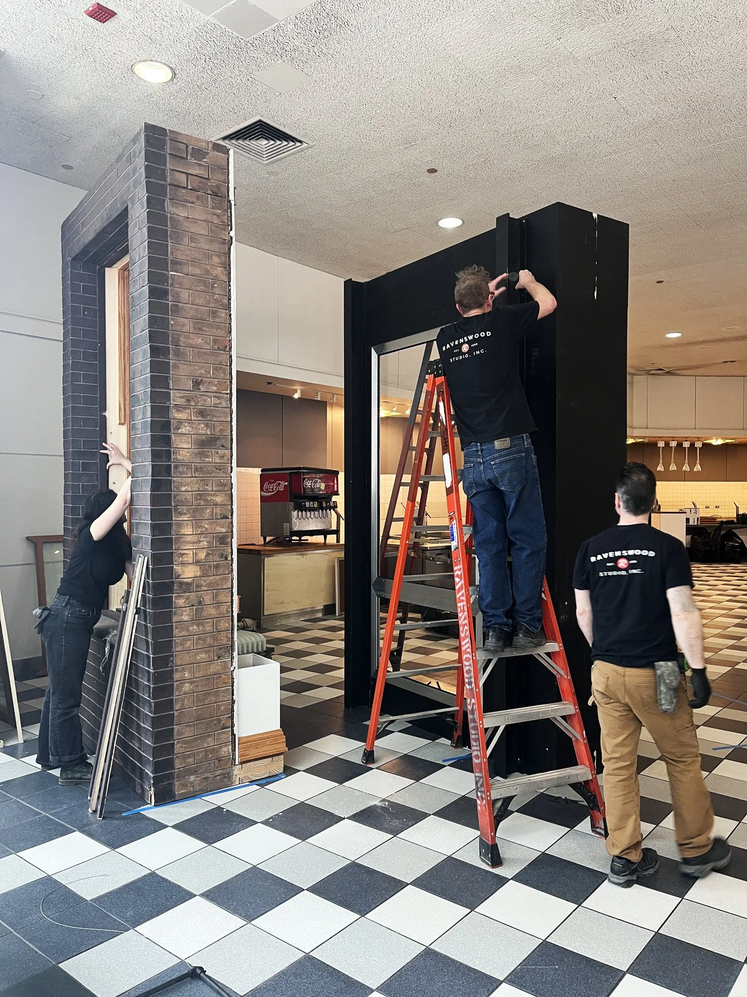 Ravenswood Studio installing the Monadnock and 860-880 full-scale replica walls. 