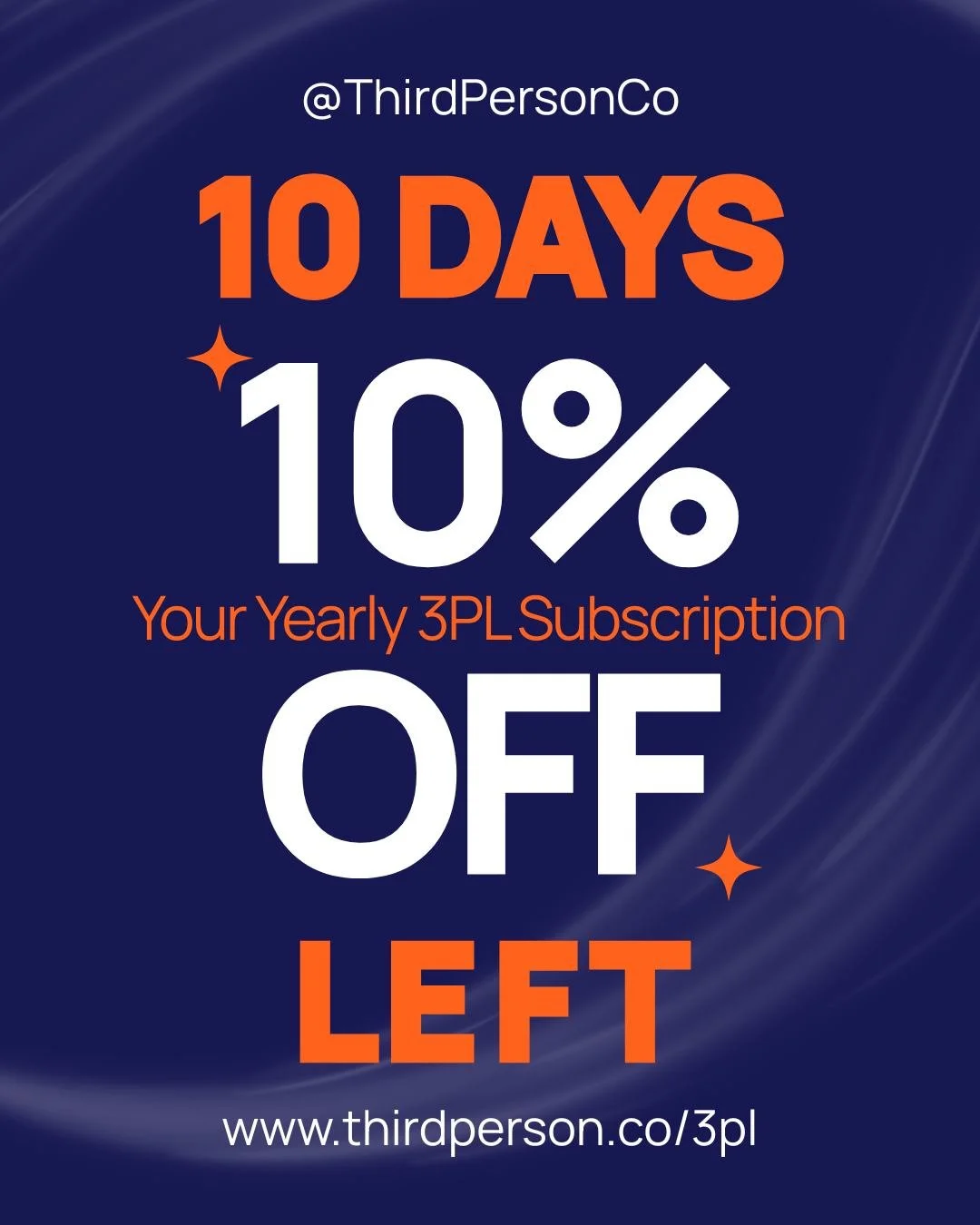 💥Only 10 days left to take advantage of our 3PL subscription discount!💥

Are you a 3PL looking to connect with the best e-commerce brands for your business? Explore Third Person's new subscription tiers designed to help you better achieve your goal