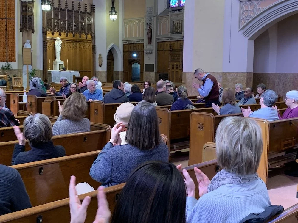 Rev. Carl Morello, Pastor of Oak Park Catholic Churches, is recognized.