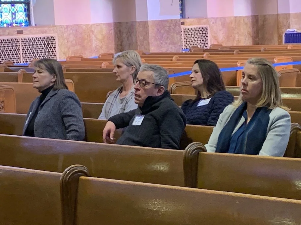 (R-L) Vicki Scaman (OP Village Board President), Kenna MacKinnon (TNB Board), Jack Crowe (TNB Board), Ellen Griffin, and Jackie Benson (TNB Business Manager)