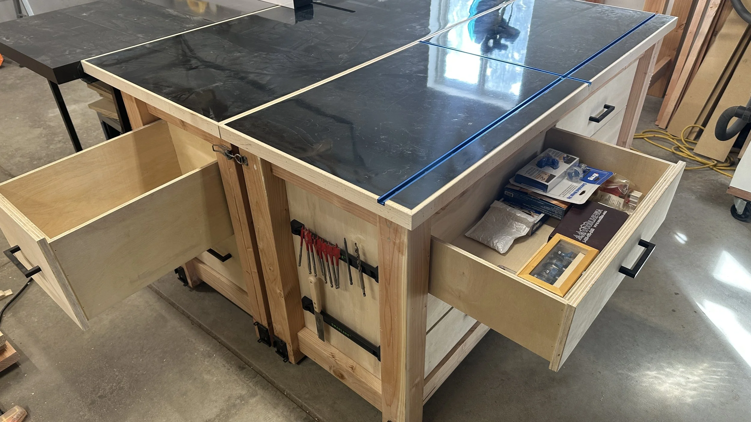 Custom outfeed tables for tablesaw.