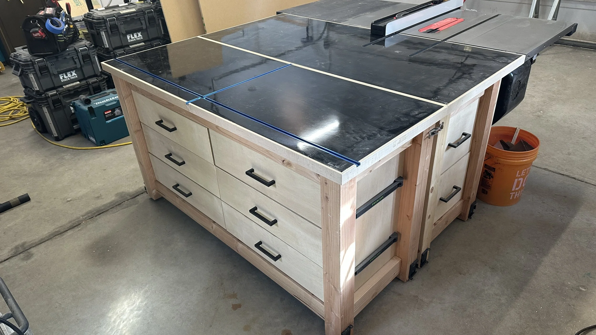 Custom outfeed tables for tablesaw.