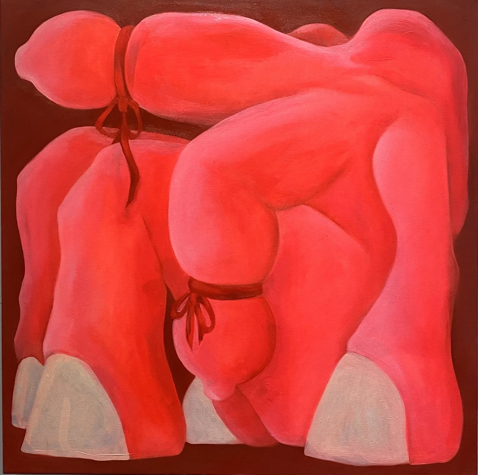Animalistic, acrylic and oil on canvas, 36" x 36" 2024