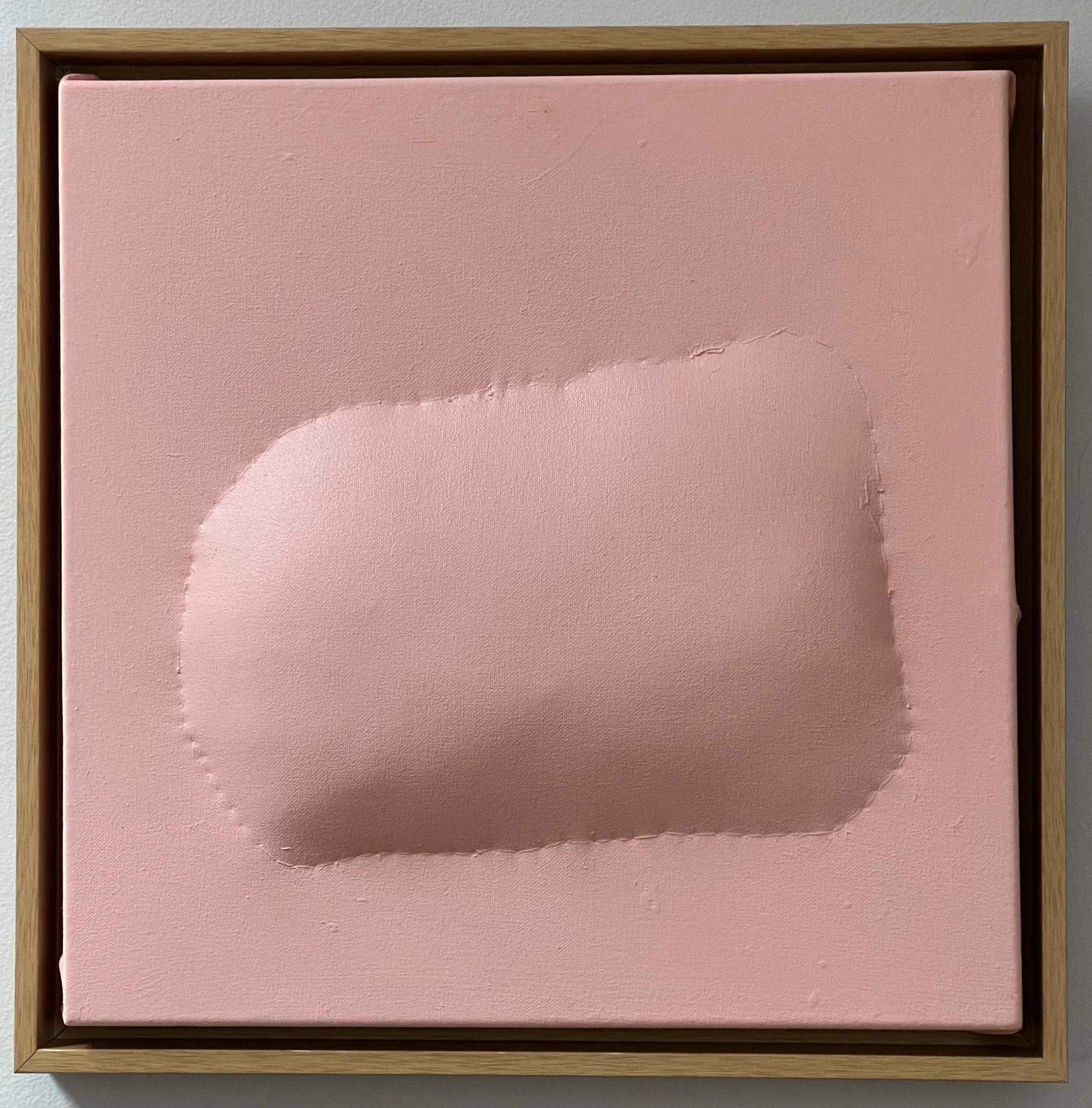 stuffed catloaf, canvas wall paint polyfil and thread, 15.5" x 15.5" 2024