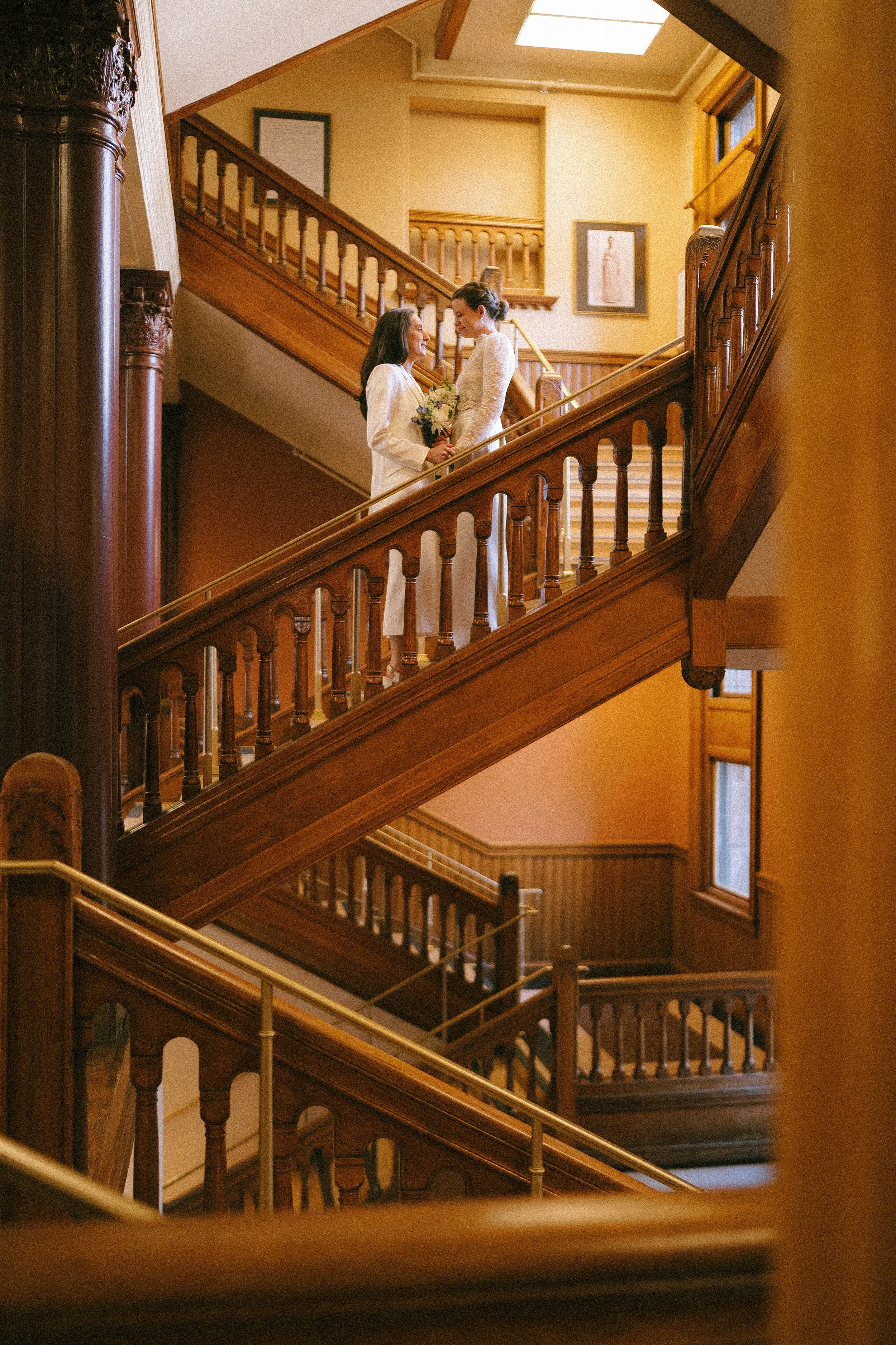 Inside Cambridge City Hall during an elopement