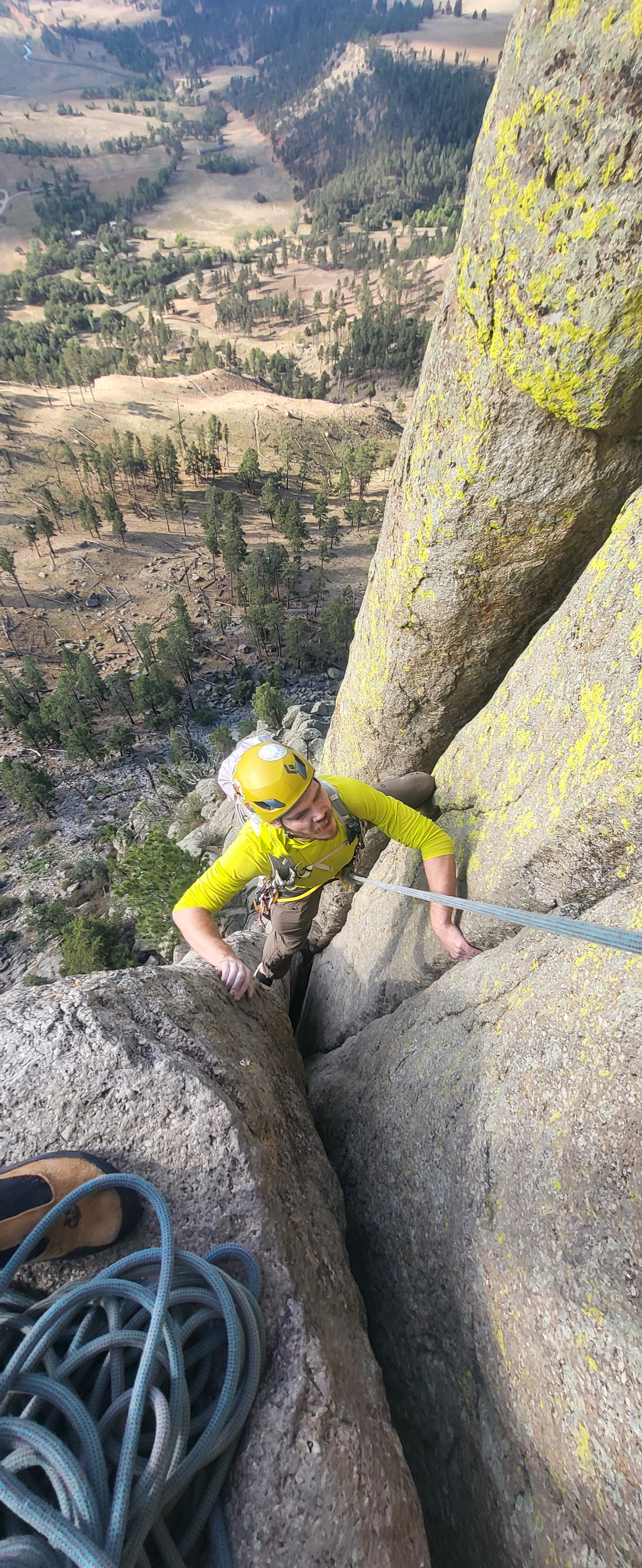 Multi Pitch climbing on Devils Tower