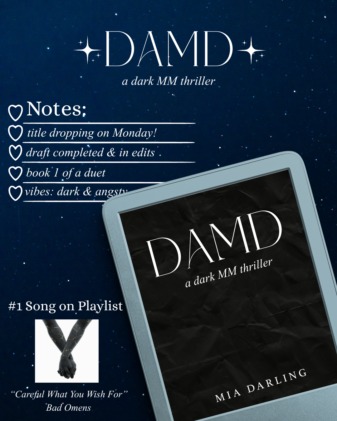 A promo image promoting DAMD (title to come) by Mia Darling.