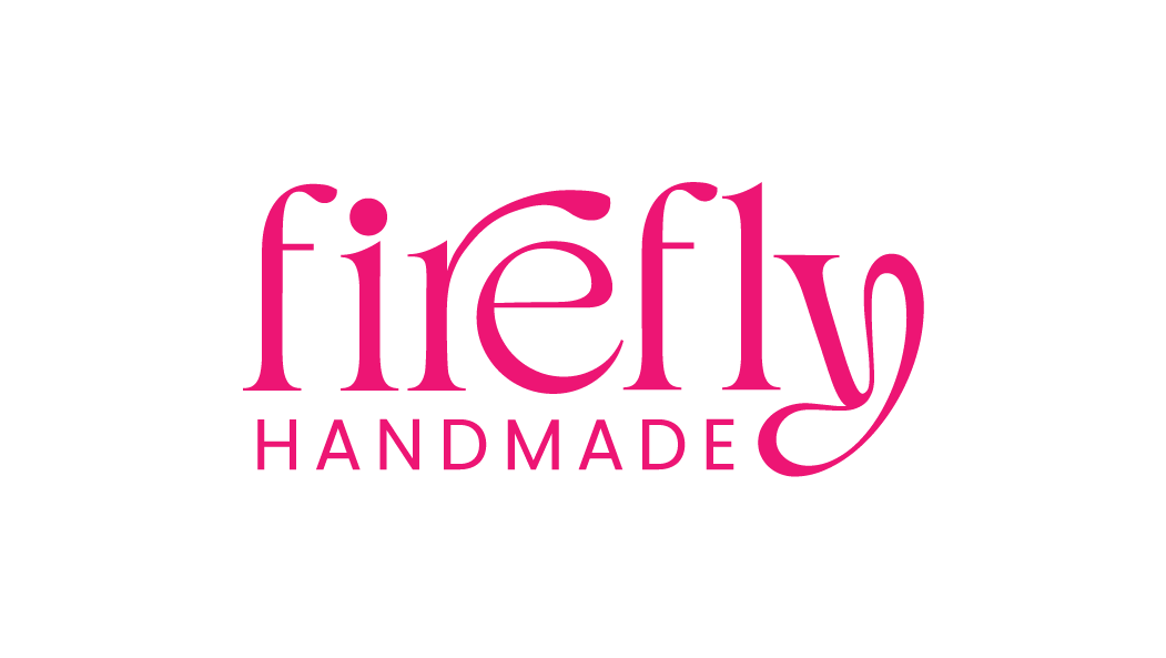 Logo for Firefly Handmade featuring the word 'firefly' in pink cursive font with the word 'HANDMADE' in uppercase below.