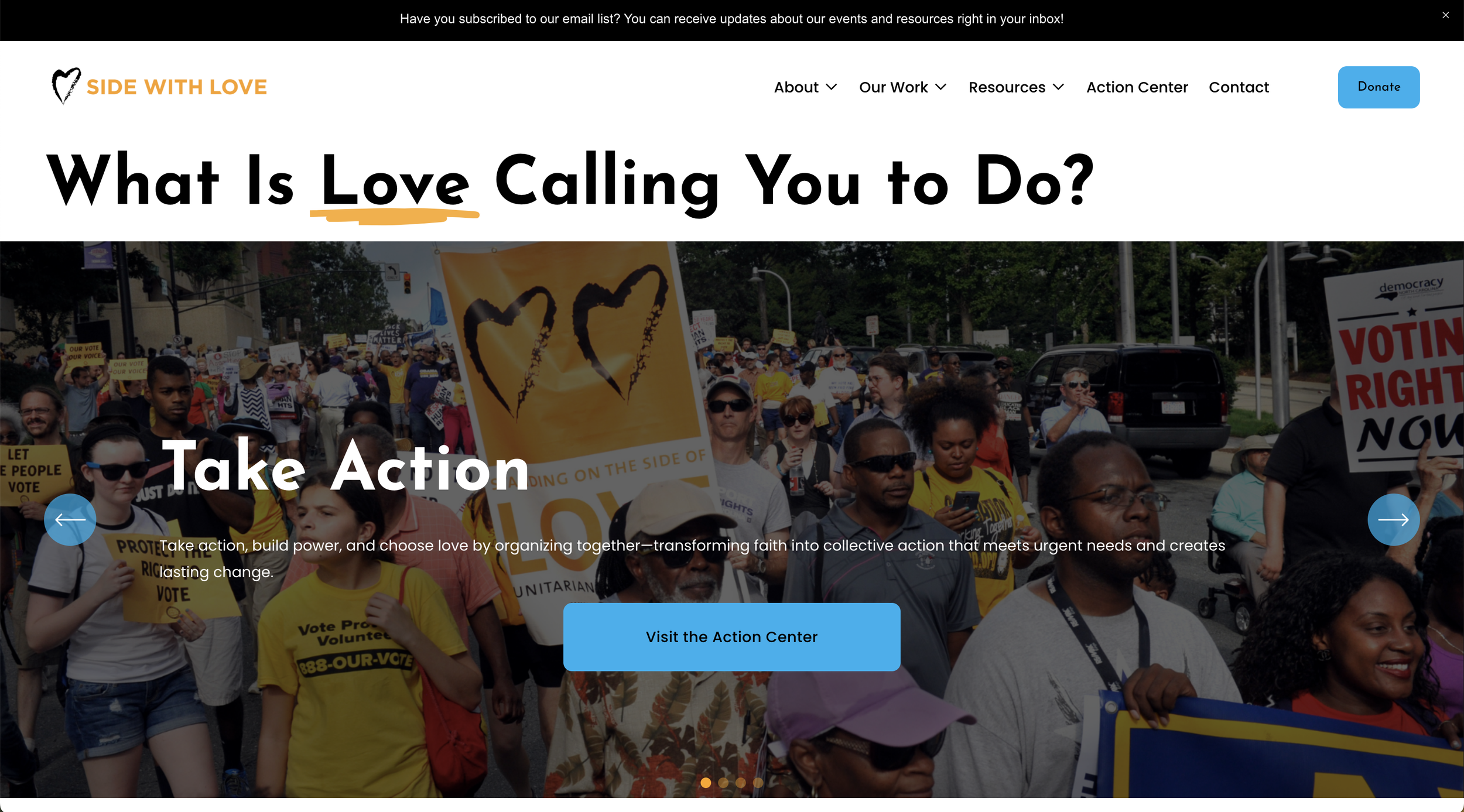 Side With Love | Non-profit &amp; Religion Website