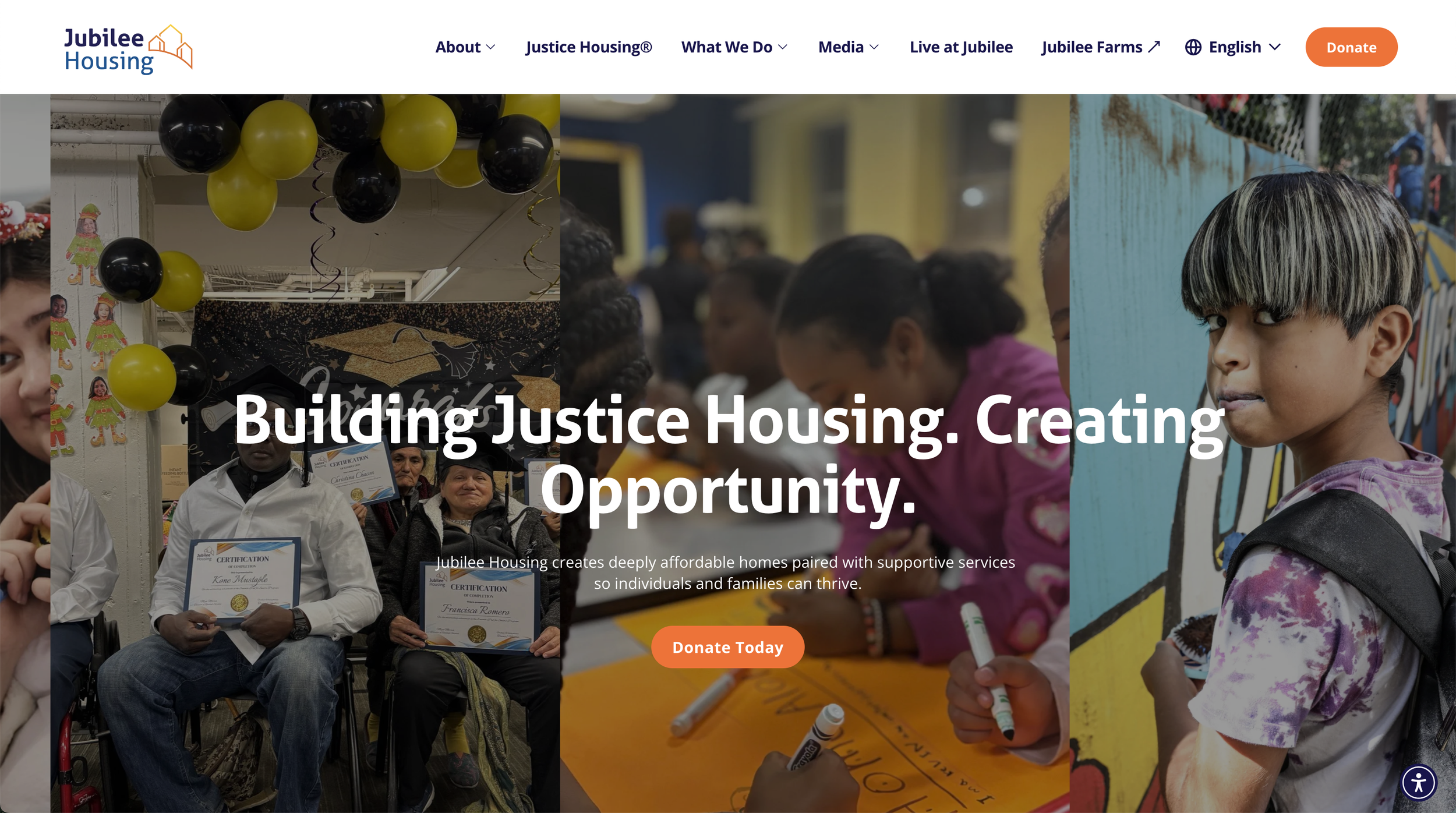 Jubilee Housing | Non-profit &amp; Real Estate Website