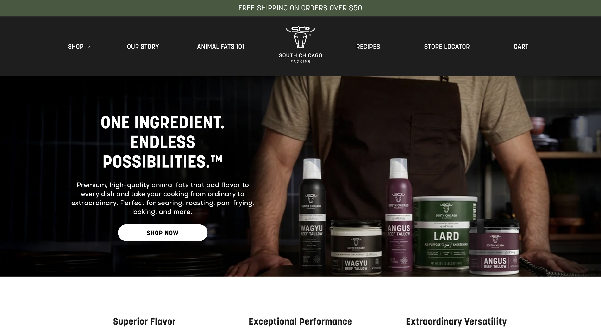 South Chicago Packing | E-Commerce &amp; Food &amp; Beverage Website