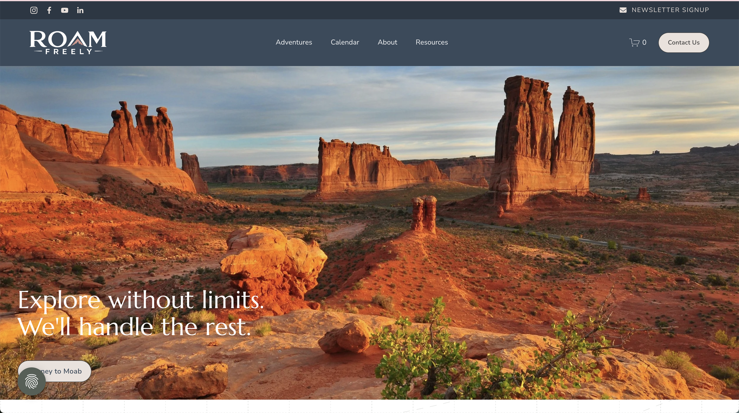 Roam Freely Outdoors | Hospitality &amp; Travel Website