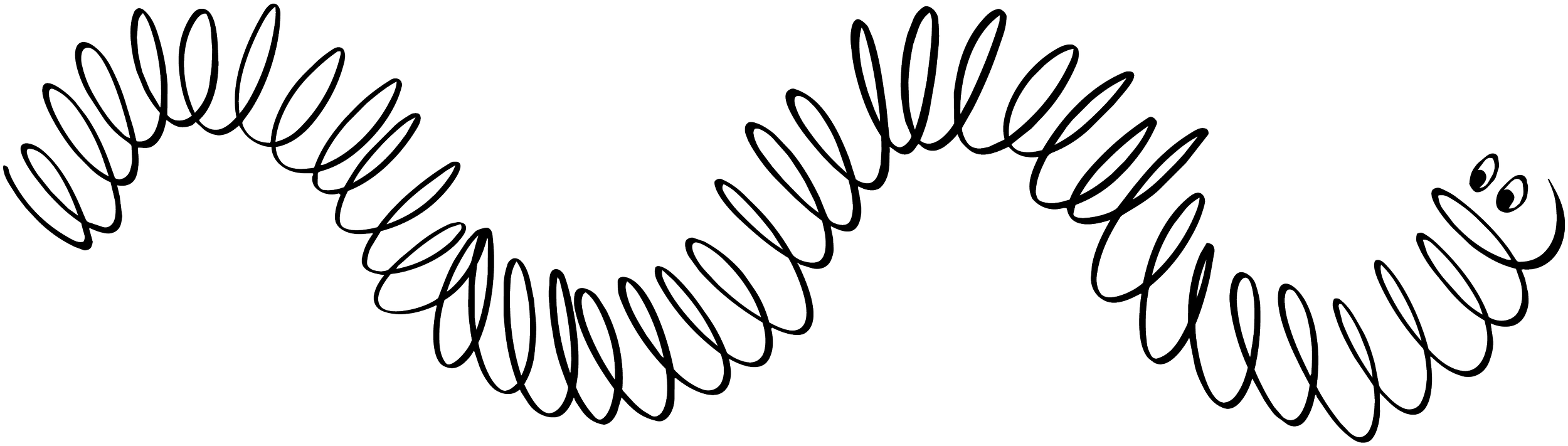 Line drawing of a hair scrunchie with a coiled elastic shape.