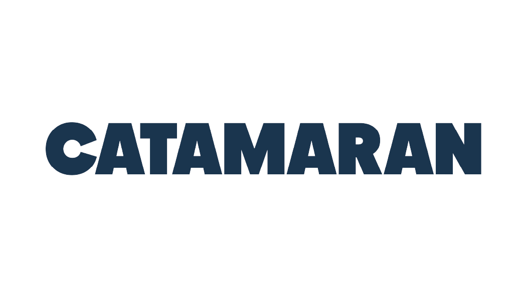Bold, black text spelling out 'CATAMARAN' on a white background.