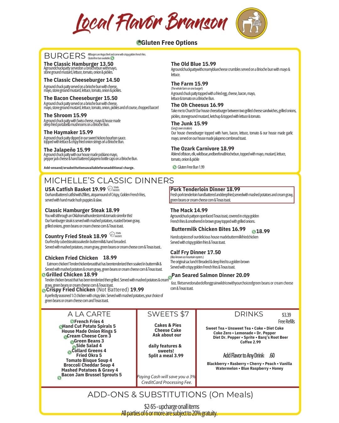 page two of 2026 menu