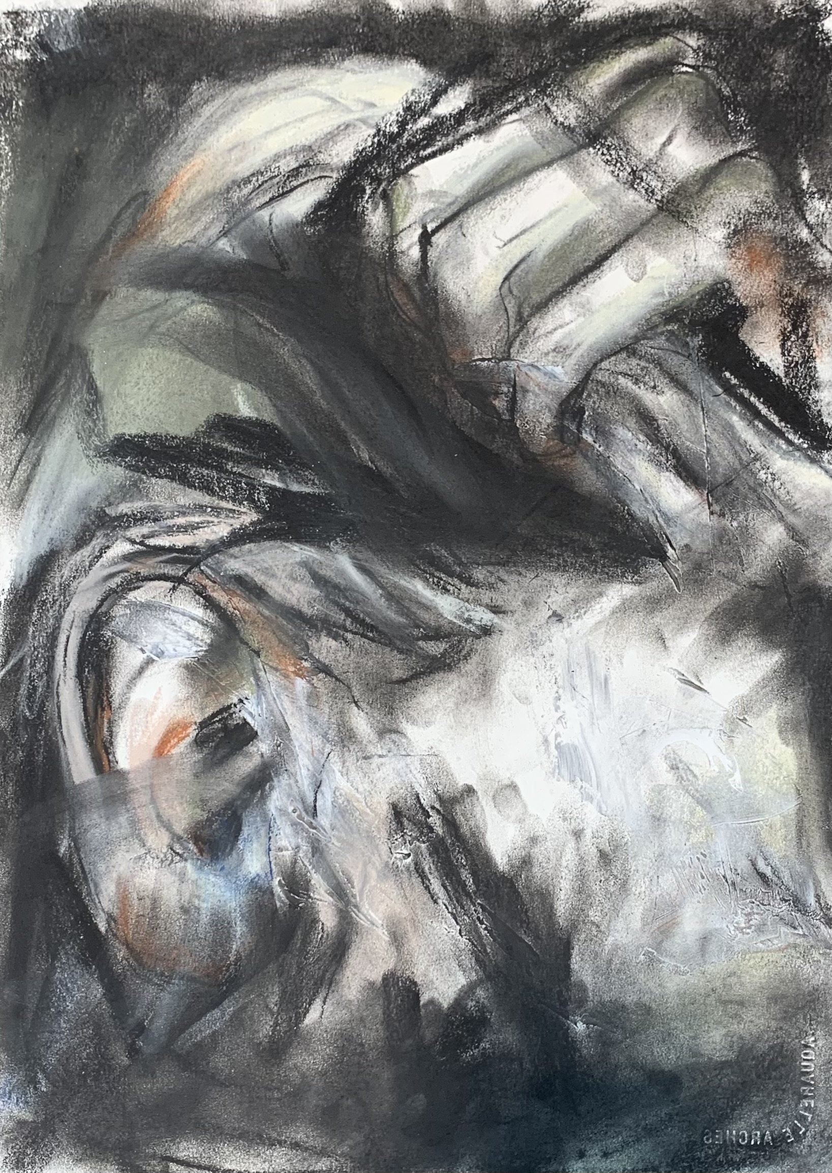 Untitled Series #17 (2022)
charcoal and soft pastel on paper
11 x 15 inches