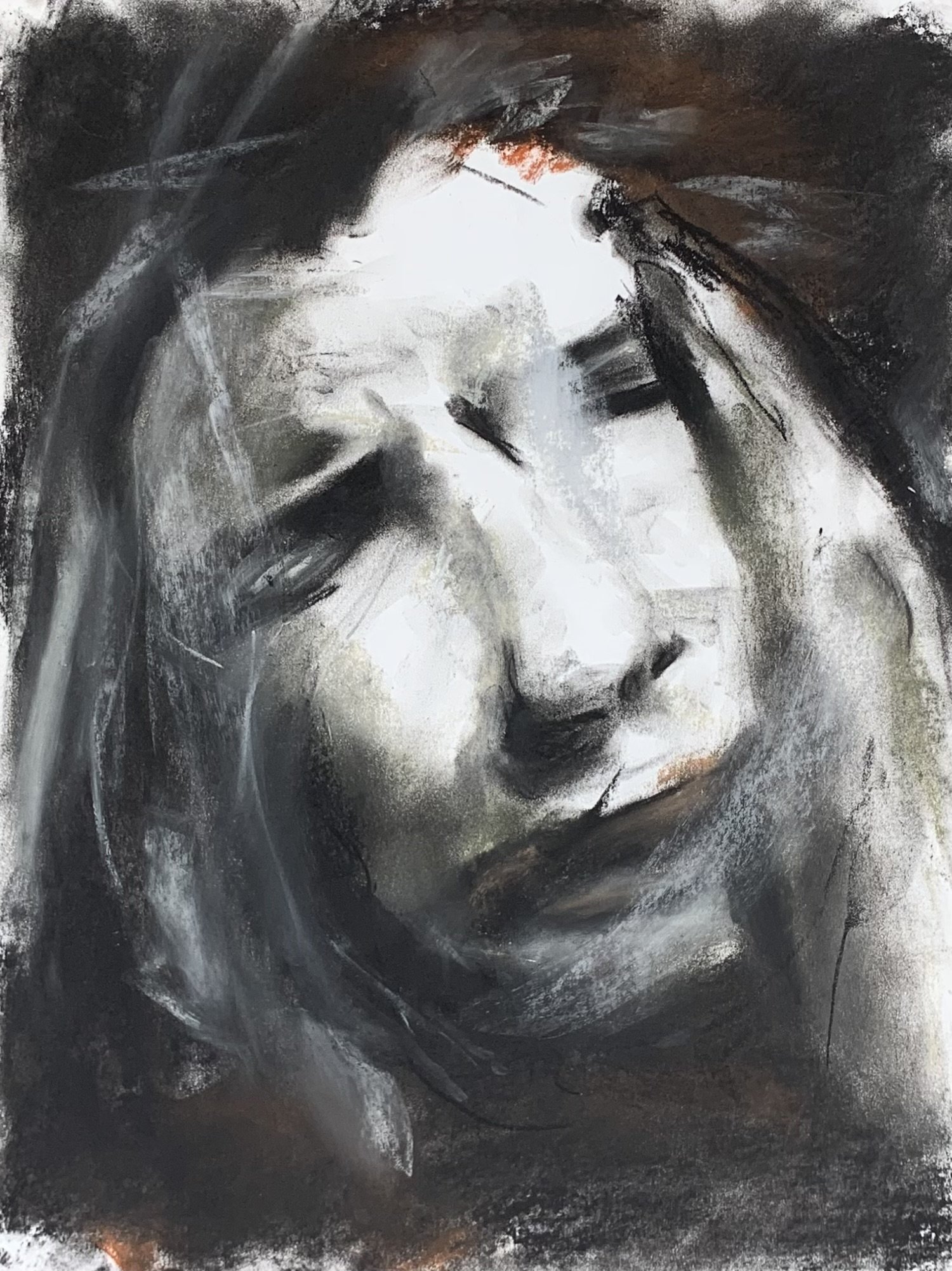 Untitled Series #24 (2022)
charcoal and soft pastel on paper
11 x 15 inches