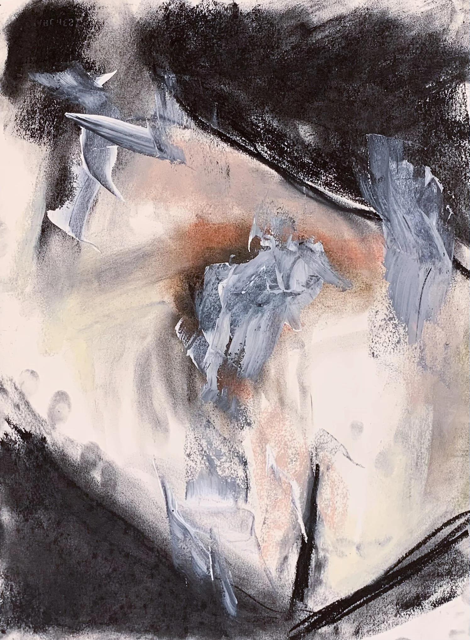 Untitled Series #9 (2022)
charcoal and soft pastel on paper
11 x 15 inches