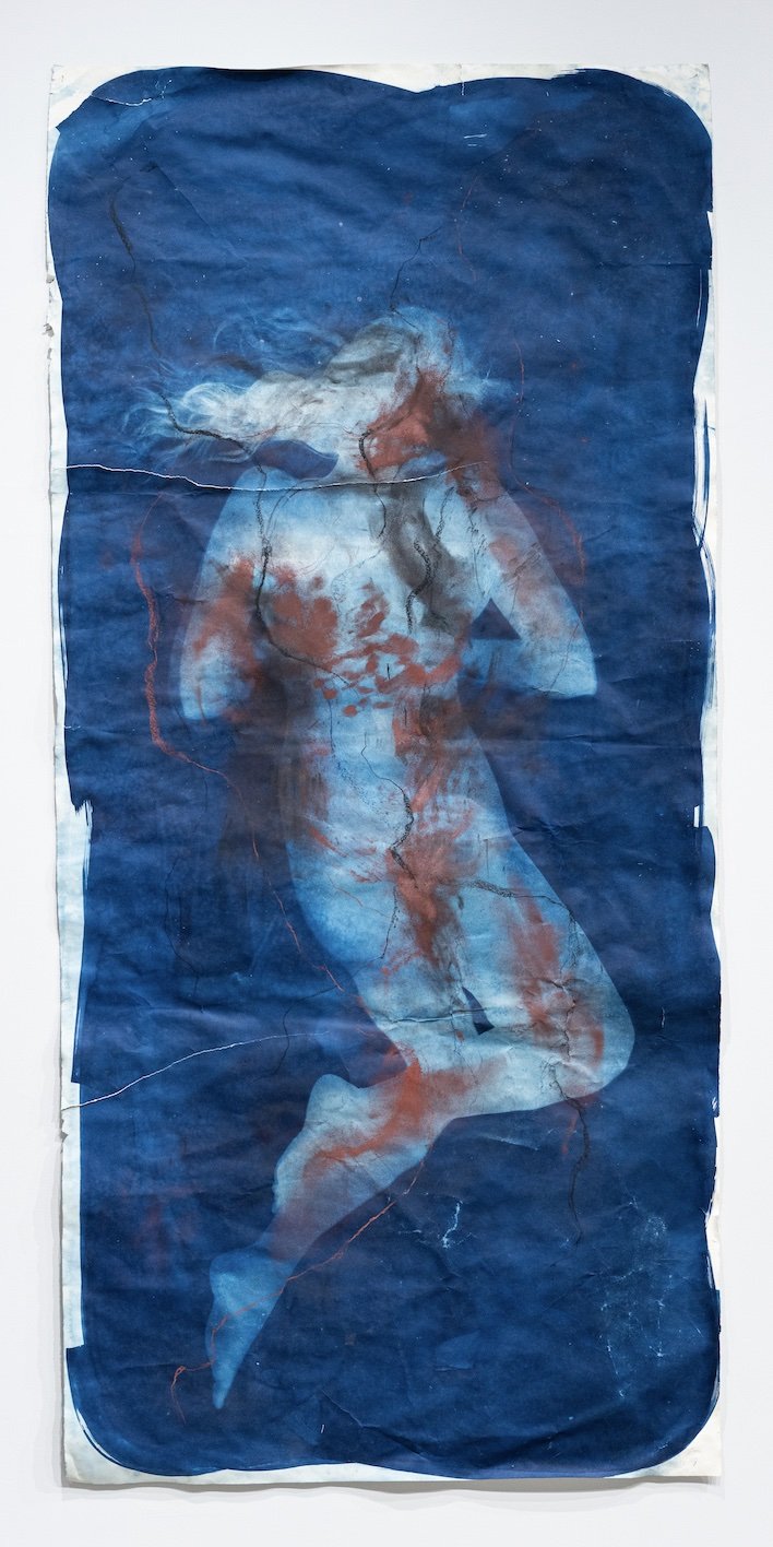 Imprint Series #13 (2024)
cyanotype and soft pastel on paper
45 x 108 inches