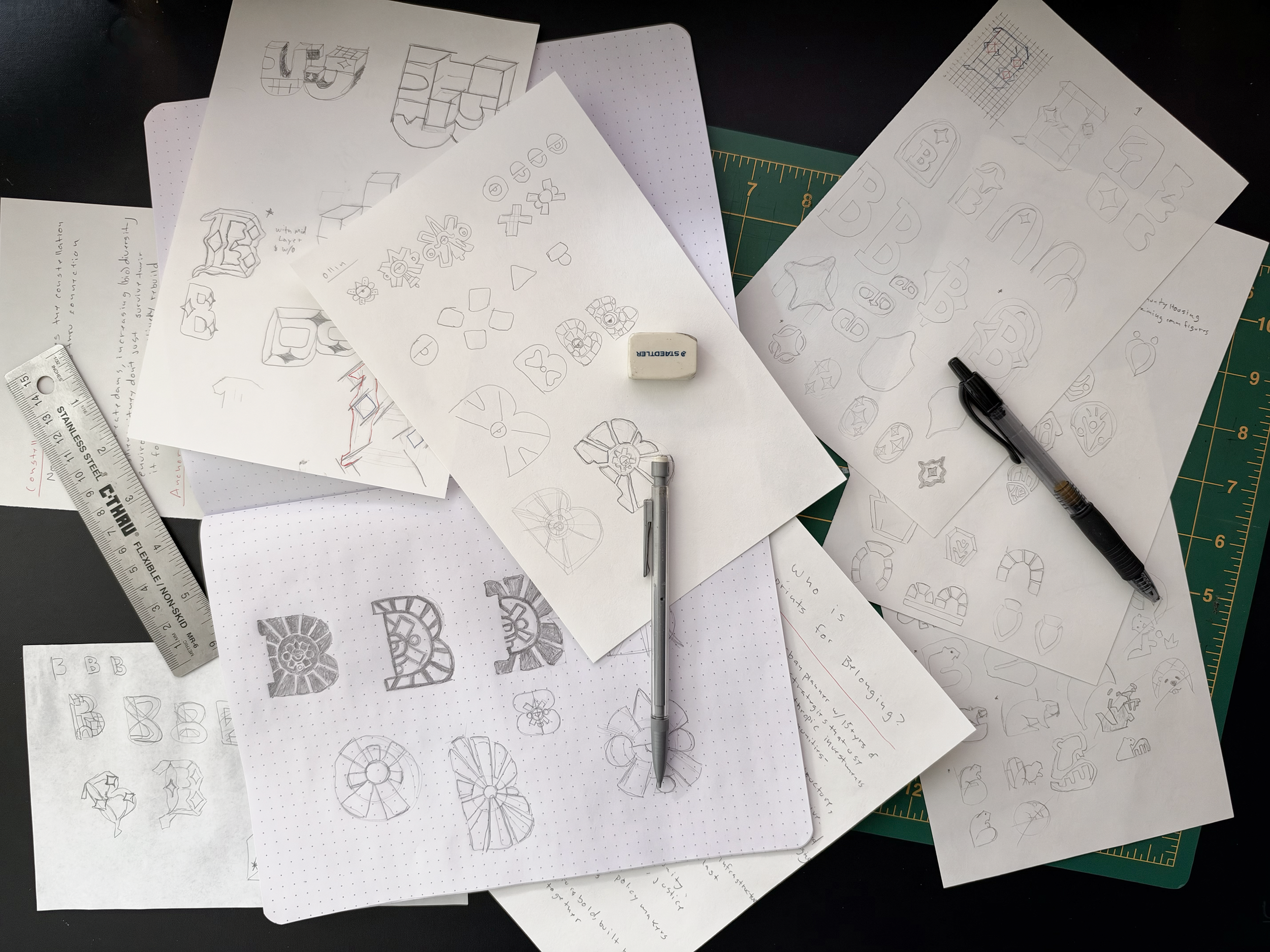 Blueprint for Belonging Sketch Logo Concepts