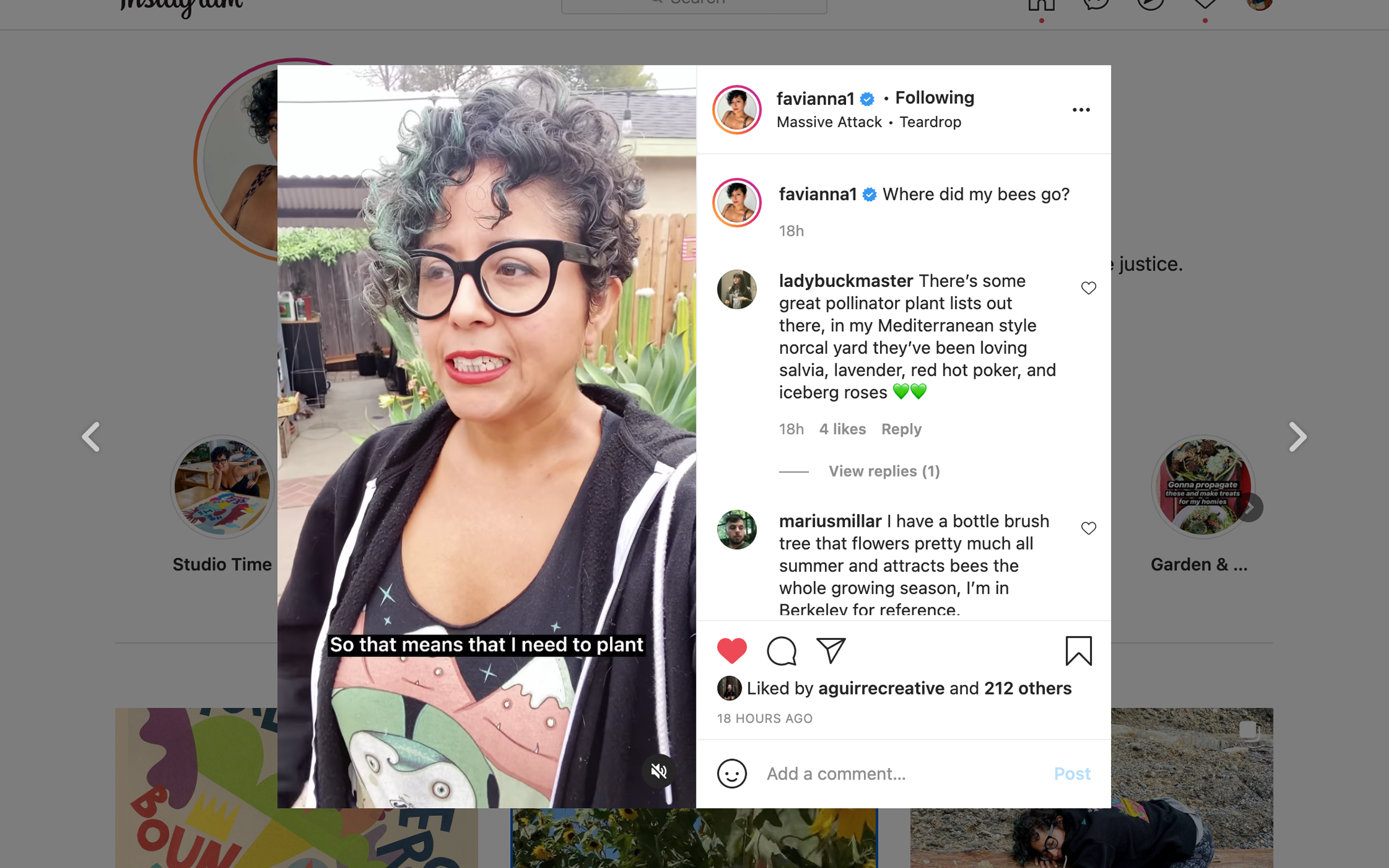 Favianna Rodrigues Garden Session |  Instagram Reel Link