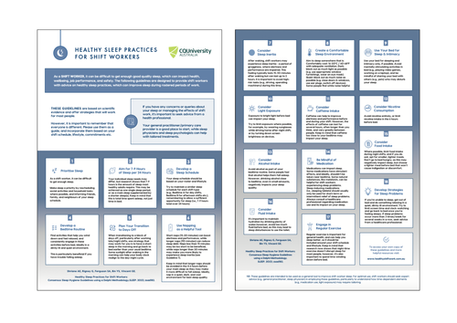 Sleep Guidelines — HEALTHY SHIFTWORK