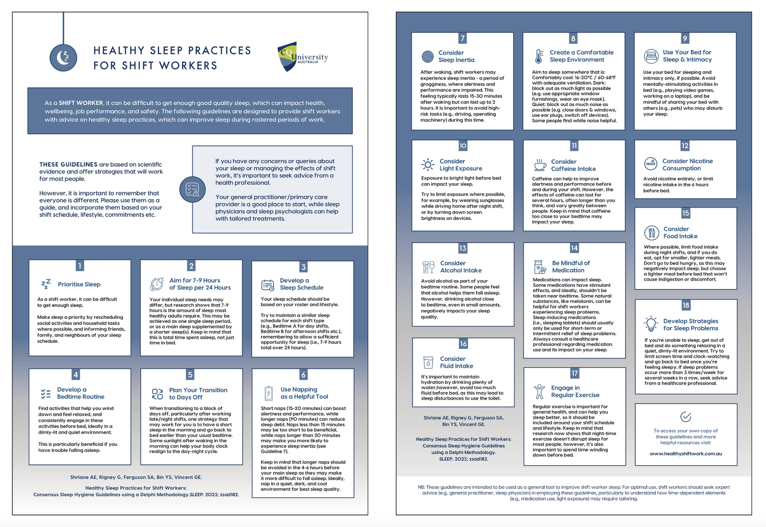 Sleep Guidelines — HEALTHY SHIFTWORK