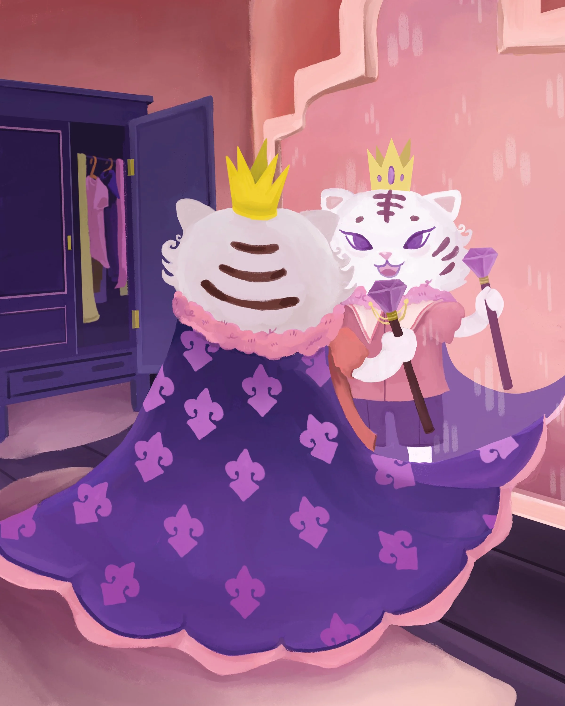 Admiration.
Emperor's New Clothes introduction to our tiger emperor.