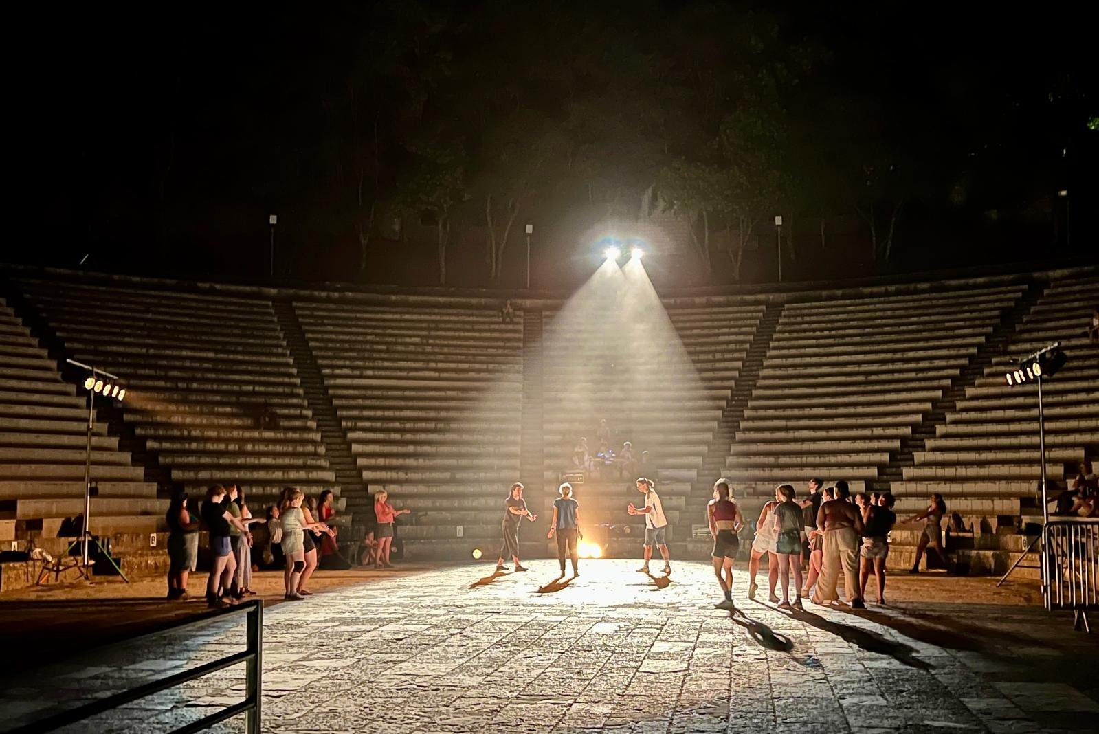 Rehearsal at the E.H.M. Theatre in Ioannina.
