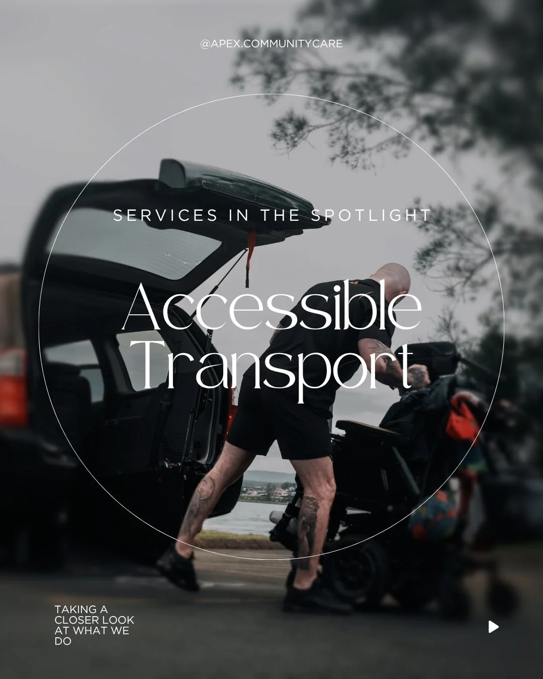 🔦Services in the Spotlight🔦

Day 5: Accessible Transport 🚐

#accessibletransport #ApexCommunityCare #NDIS #SupportWork #disabilitysupport