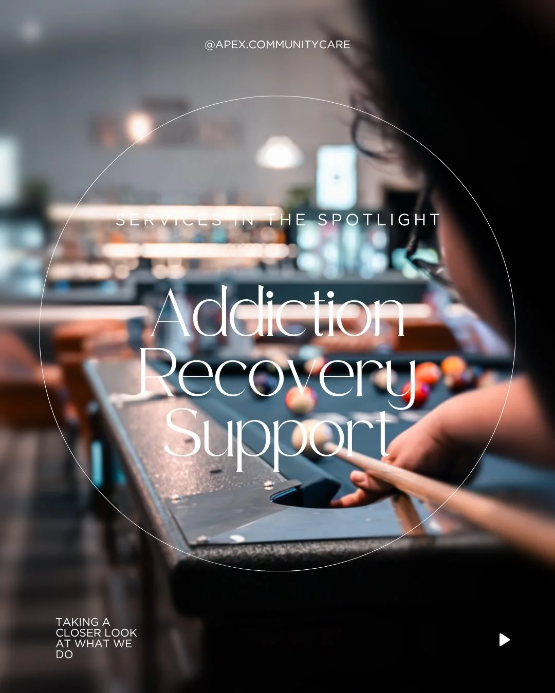 🔦Services in the Spotlight🔦

Day 6: Addiction Recovery Support 🫂

#addictionrecovery #ApexCommunityCare #NDIS #recoveryjourney #recoveryispossible