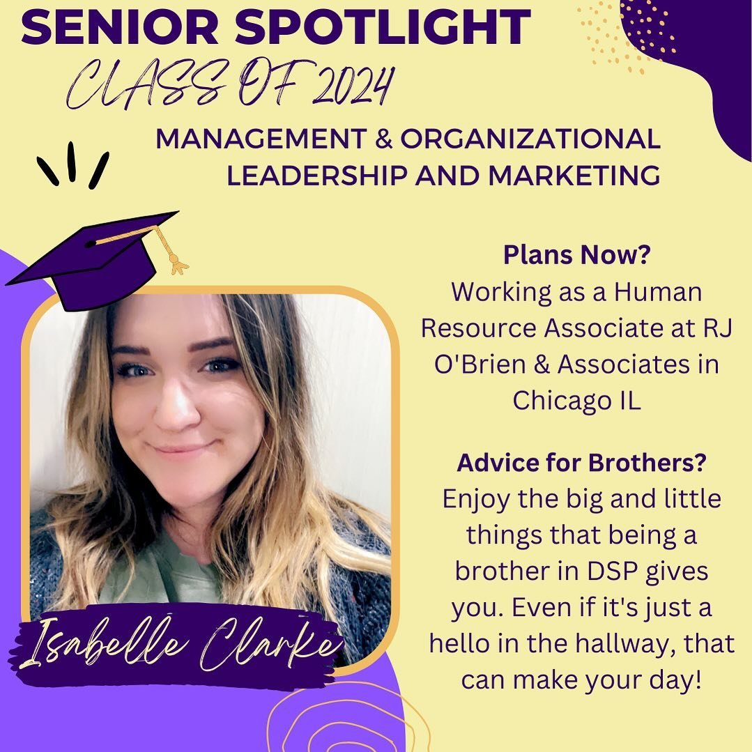 Join us in celebrating the graduating class of 2024 DSP brothers! First up we are celebrating Isabelle💜💛