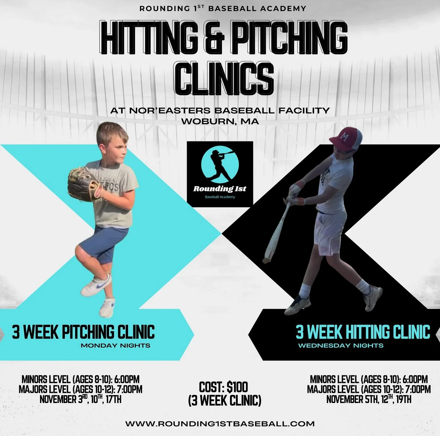 ⚾️ 3-Week Hitting &amp; Pitching Clinics!
Our clinics are built to help players build confidence and sharpen skills before the spring season.

🔥 Pitching: Focus on mechanics, command, arm care, and developing a pitcher&rsquo;s mindset.
💥 Hitting: E