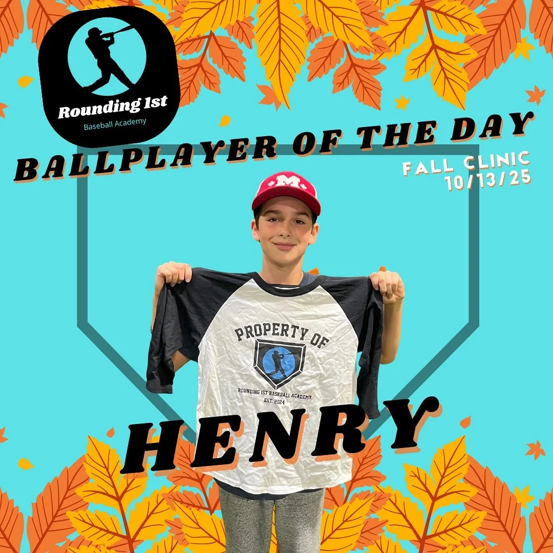 Ballplayer of the Day: Henry ⚾️
On a rainy day off from school, Henry chose to spend it getting better at our Fall Clinic &mdash; and that says everything you need to know about him. During our pitching contest, I had him (a 6th grader) jump in with 