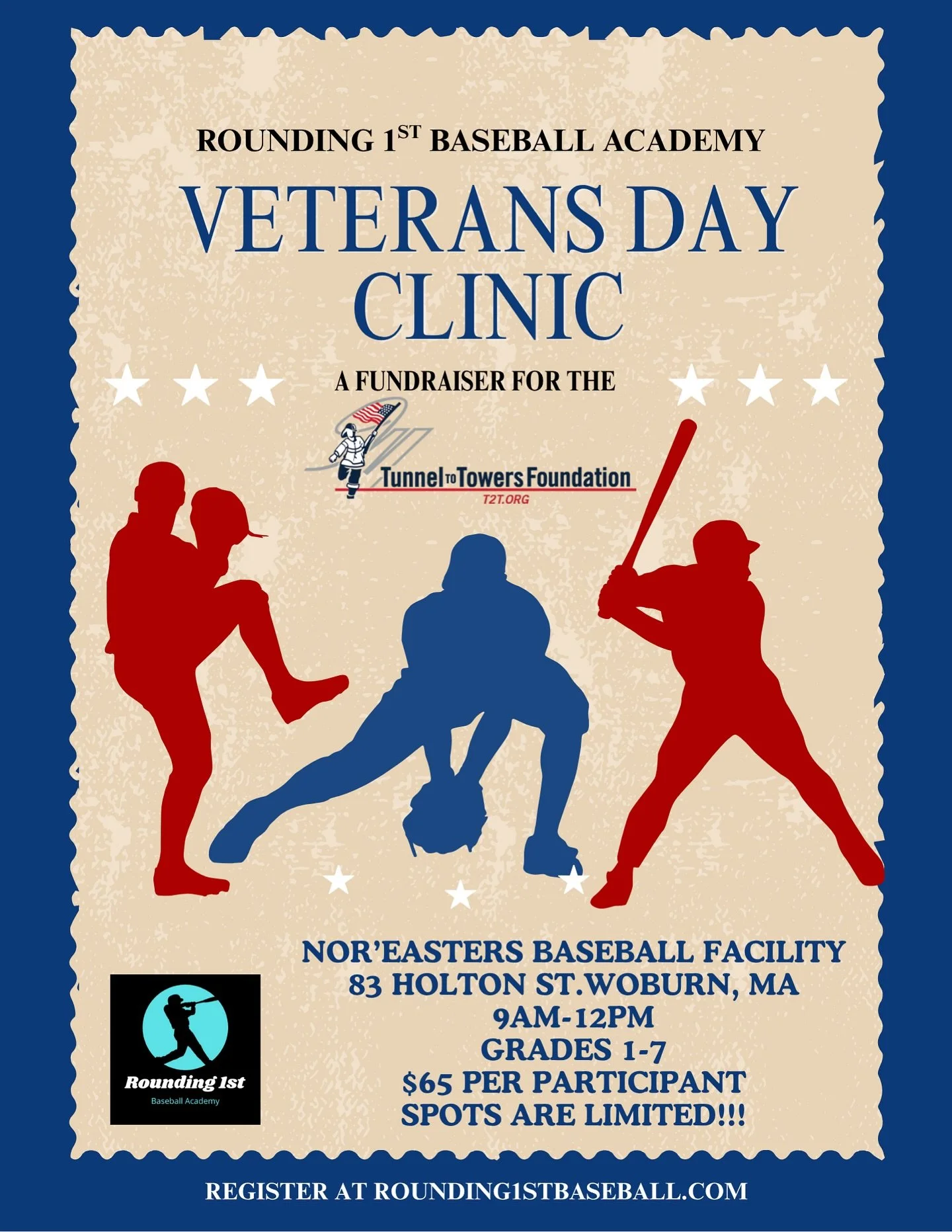 Join us this Veterans Day for a special Rounding 1st Baseball Academy Clinic &mdash; a day dedicated to player development and giving back to those who&rsquo;ve served. This clinic will feature high-energy skill stations, fun competitions, and profes