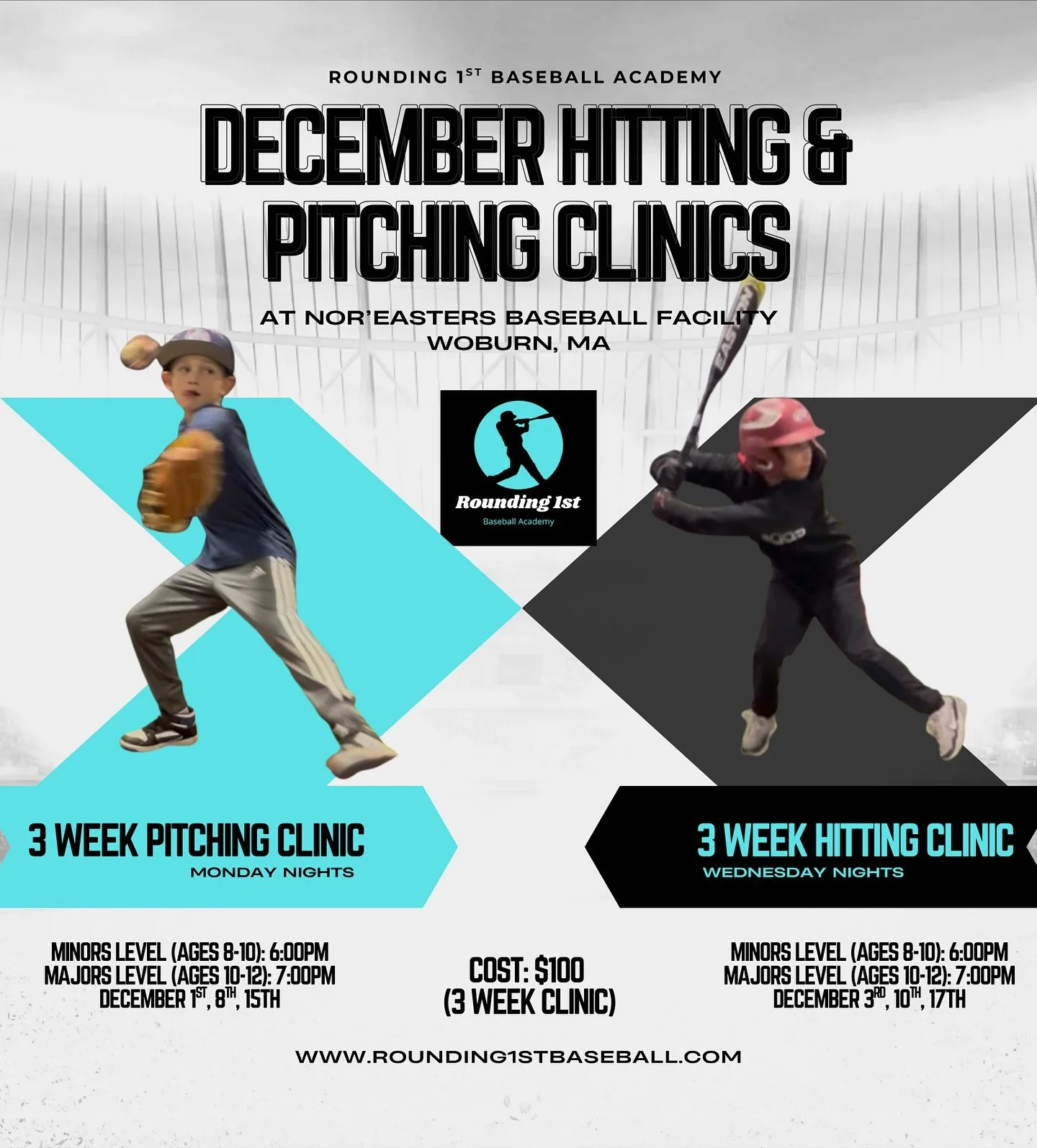 🚨Registration is live for our December Pitching &amp; Hitting Clinics⚾️

Spots are limited !!

Visit our site to reserve your spot